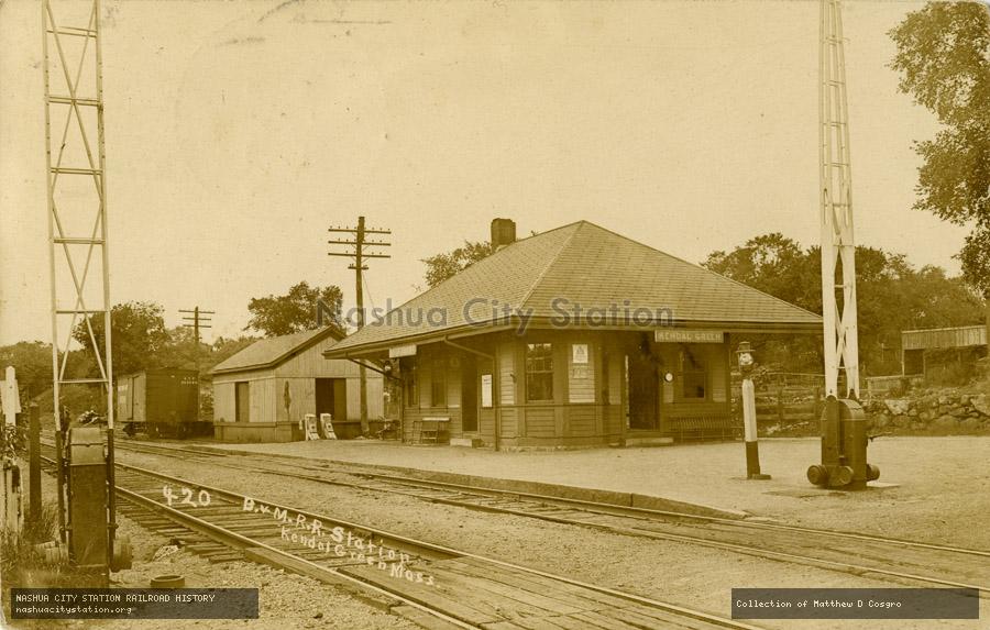 Postcard: Boston & Maine Railroad Station, Kendall Green, Massachusetts